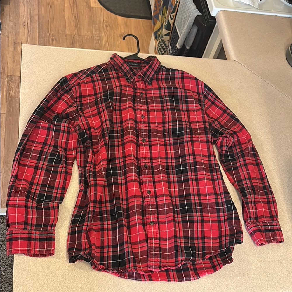 St. John's Bay Red and Black Casual Button Down Shirt